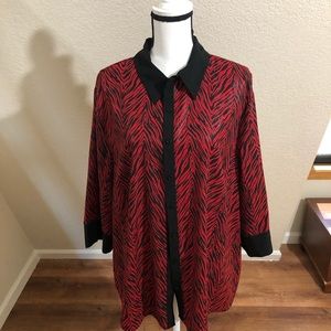 Red and black shirt jacket